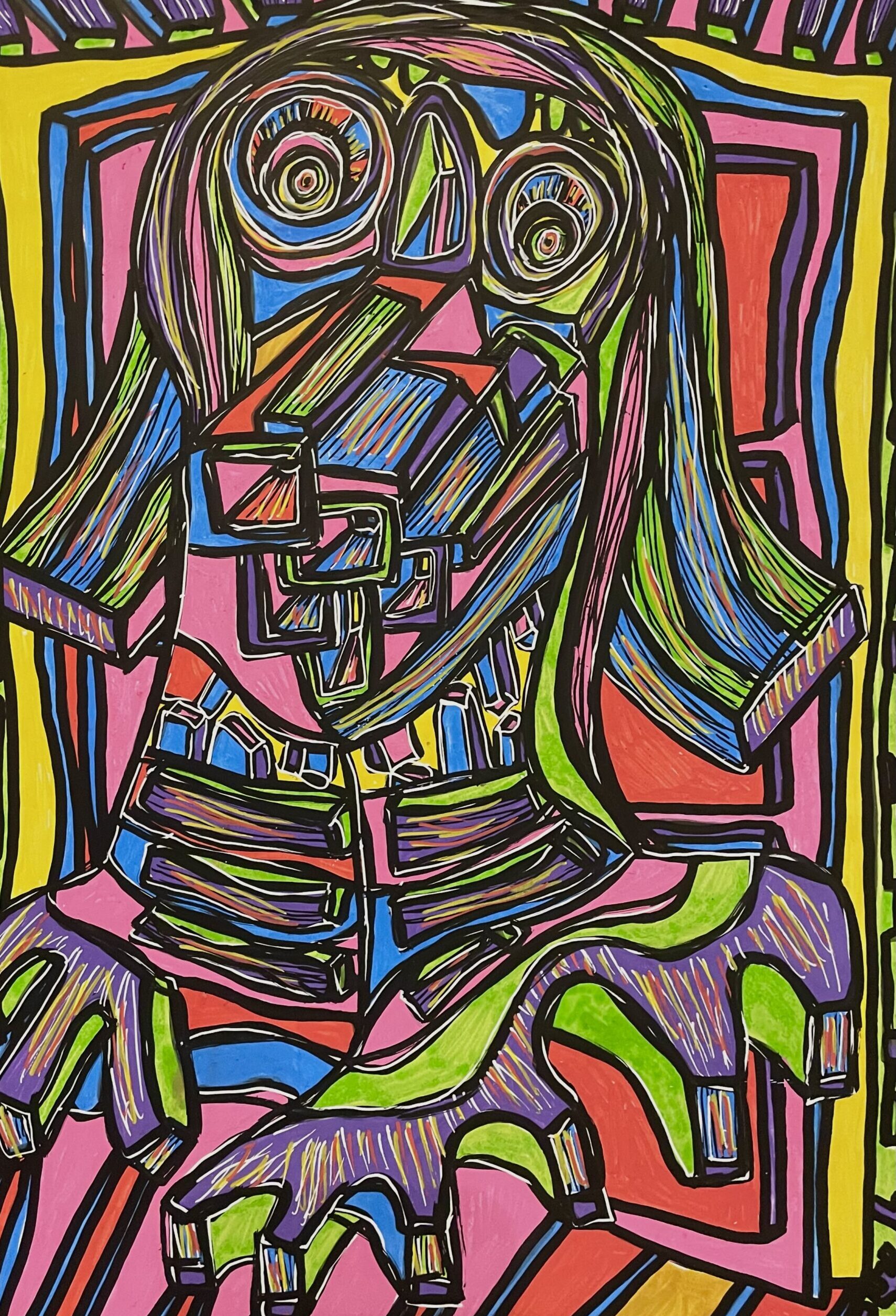 MONA BOTOX (Dessin format A4, feutres Posca sur papier 350 gr)