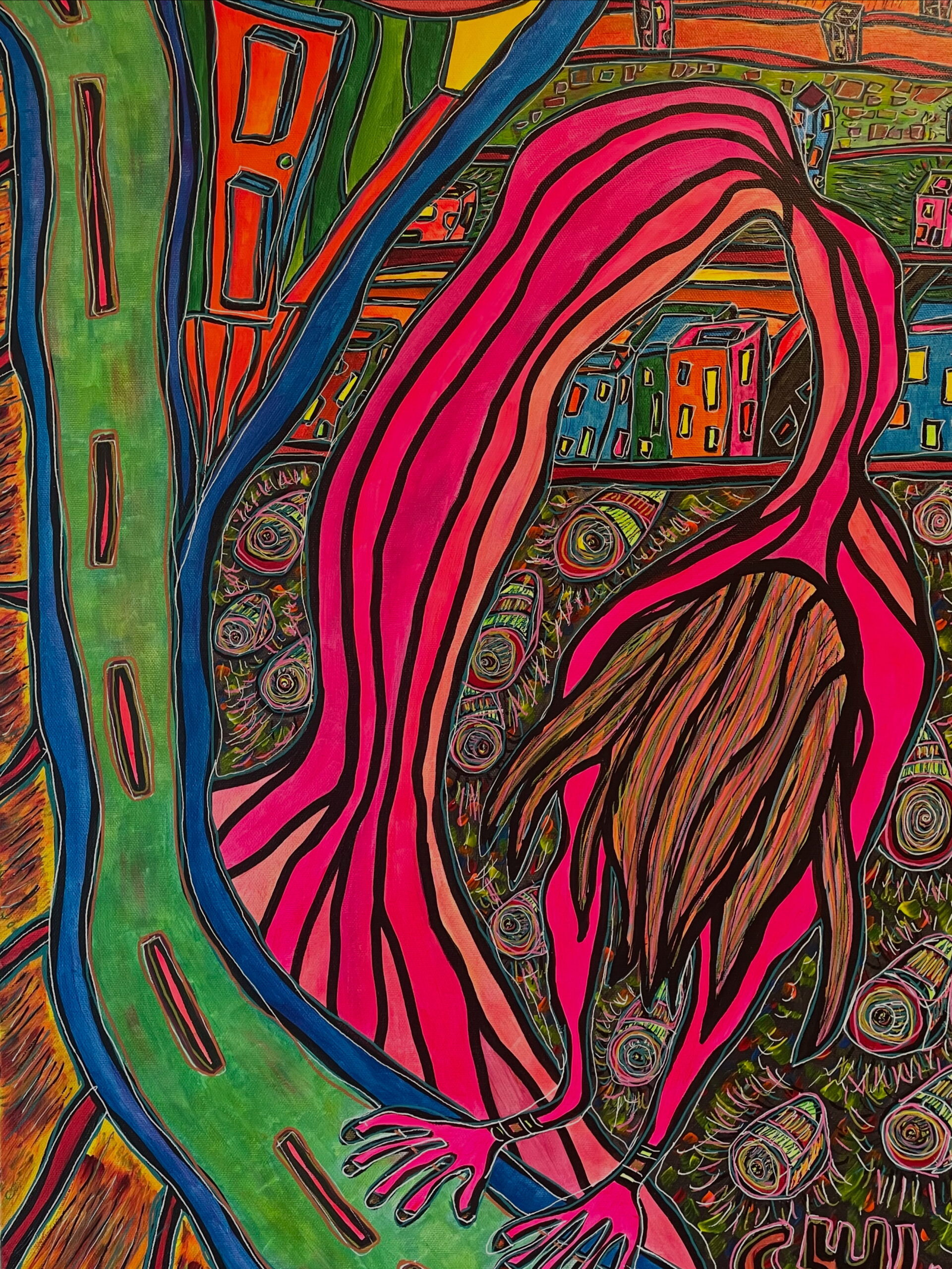 LILITH (Toile acrylique et posca, format 50/70 cm)