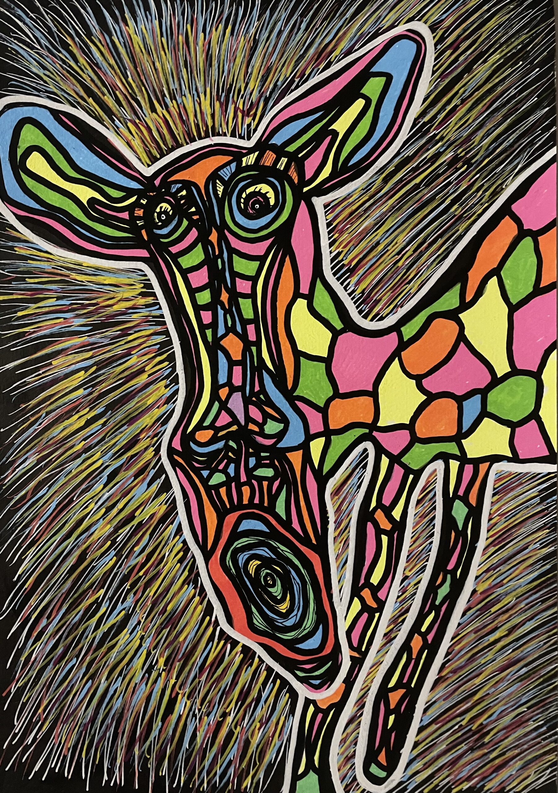 1 SECOND BEFORE ETERNITY (Dessin format A4, feutres Posca sur papier 350 gr)