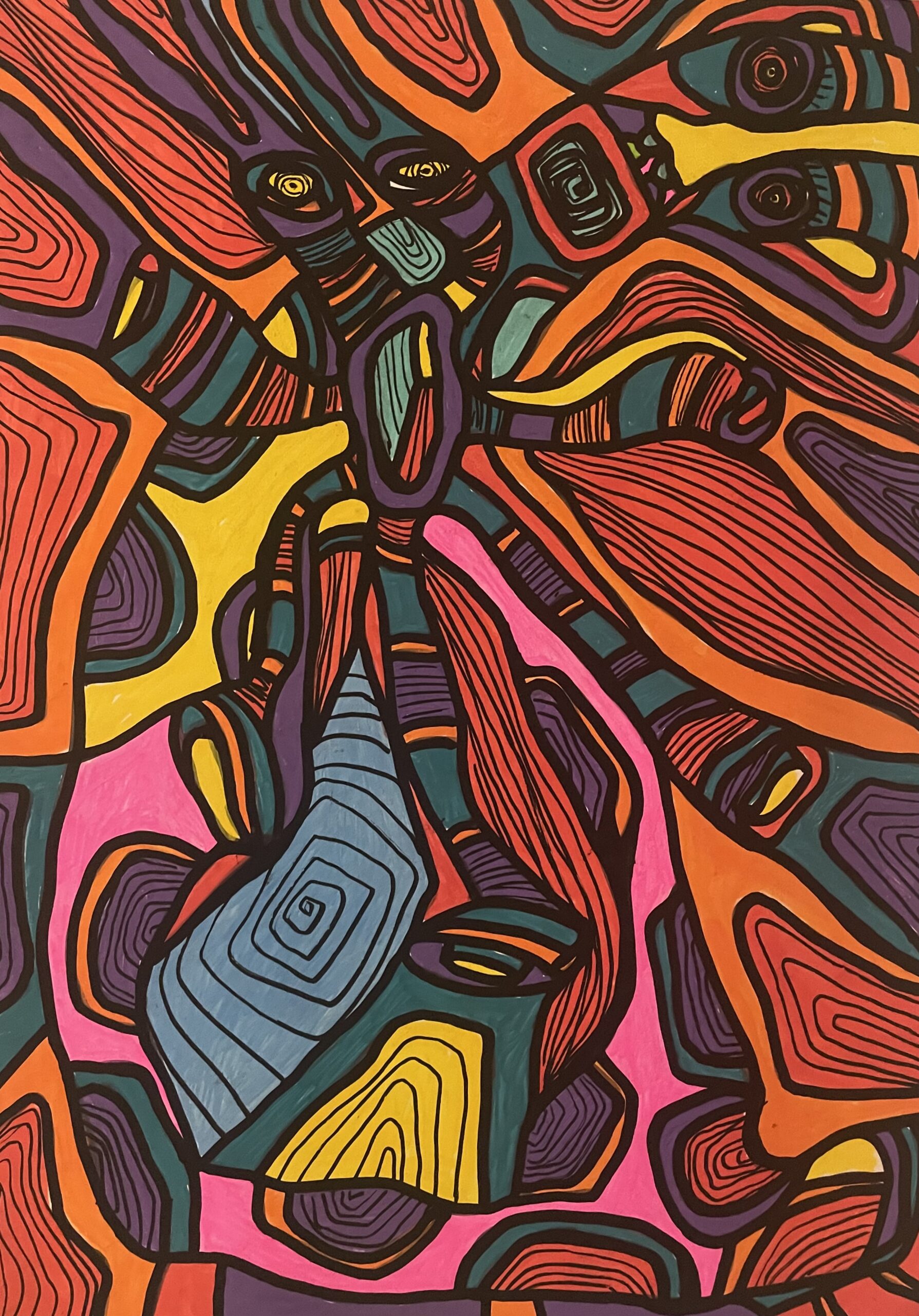 LE CRI (Dessin format A4, feutres Posca sur papier 350 gr)