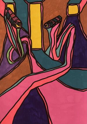 SOBRIETES DES LIGNES (Dessin format A4, feutres Posca sur papier 290 gr)