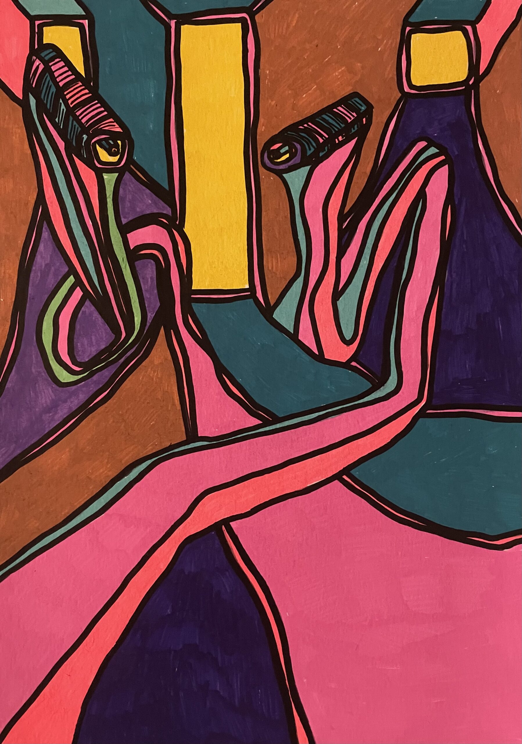 SOBRIETES DES LIGNES (Dessin format A4, feutres Posca sur papier 290 gr)