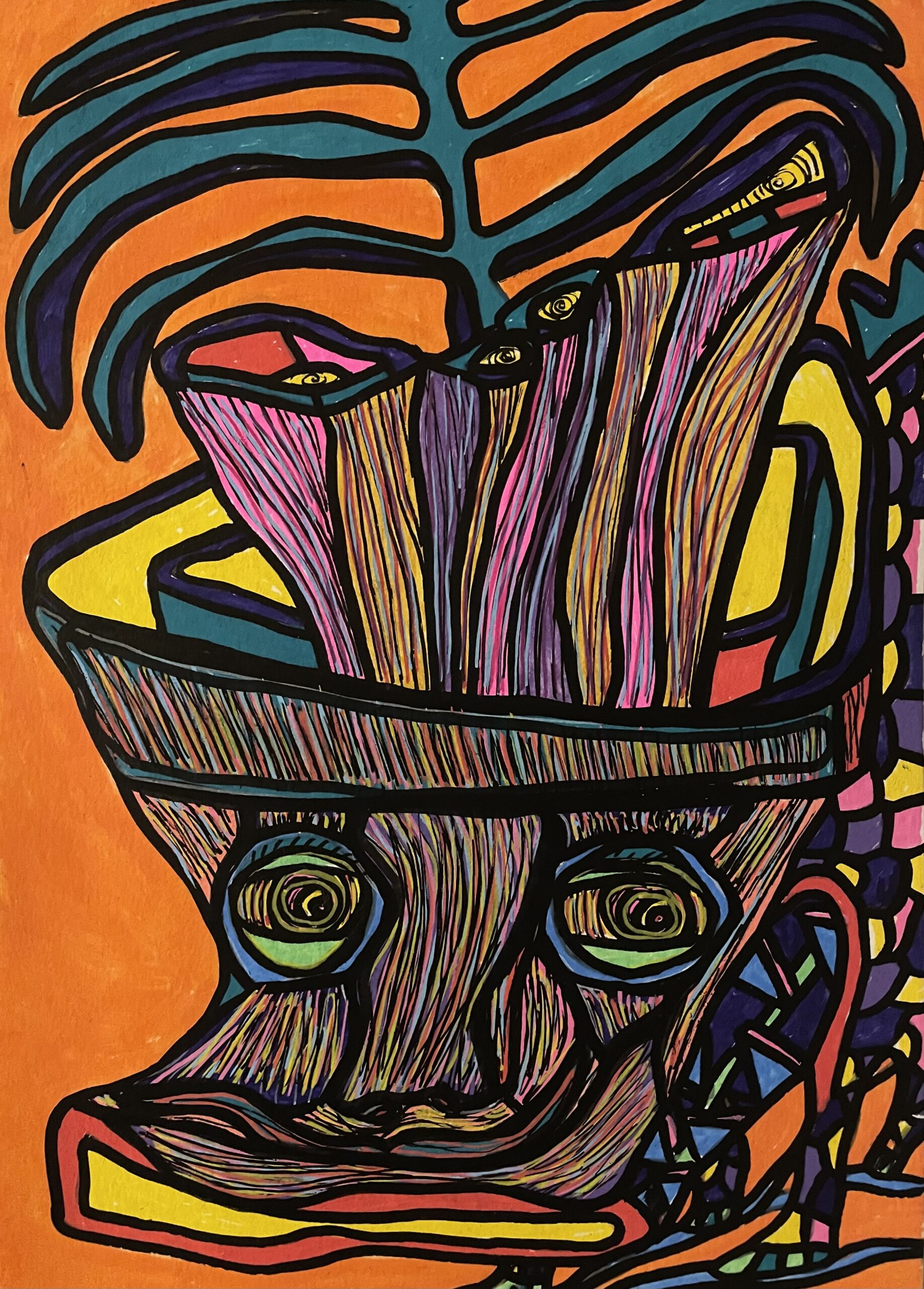 AU DELA DES APPARENCES (Dessin format A4, feutres Posca sur papier 290 gr)