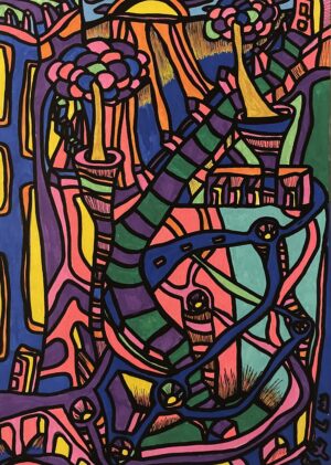 JAHIM (Dessin format A4, feutres Posca sur papier 290 gr)