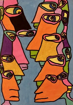 ARCHIPELS DES REGARDS (Dessin format A4, feutres Posca sur papier 290 gr)