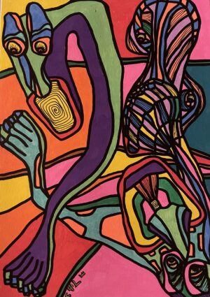 DISSOCIATION-DISLOCATION (Dessin format A4, feutres Posca Acrylique sur papier 290 gr, fixatif anti-uv)