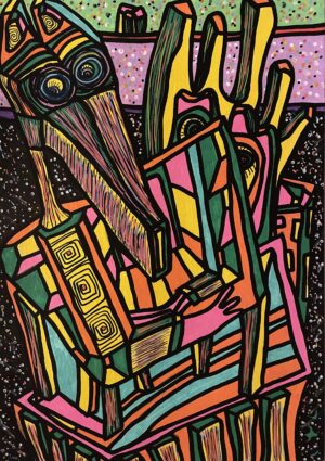 SPACE DREAM (Dessin format A4, feutres Posca Acrylique sur papier 290 gr, fixatif anti-uv)