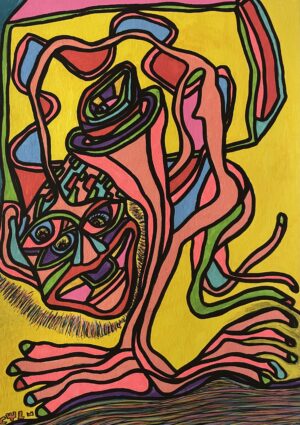 IL ARRIVE... (Dessin format A4, feutres Posca Acrylique sur papier 290 gr, fixatif anti-uv)