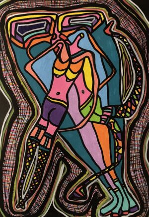 DISTORSION DES ONDULATIONS (Dessin format A4, feutres Posca Acrylique sur papier 290 gr, fixatif anti-uv)