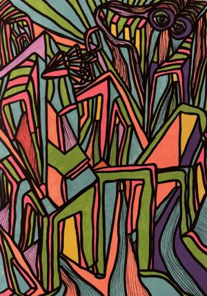 LABYRINTHE  (Dessin format A4, feutres Posca Acrylique sur papier 290 gr, fixatif anti-uv)