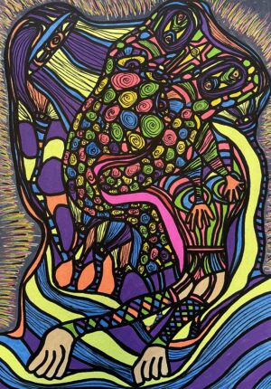 JOSEPH CAREY MERRICK (Dessin format A4, feutres Posca Acrylique sur papier 290 gr, fixatif anti-uv)