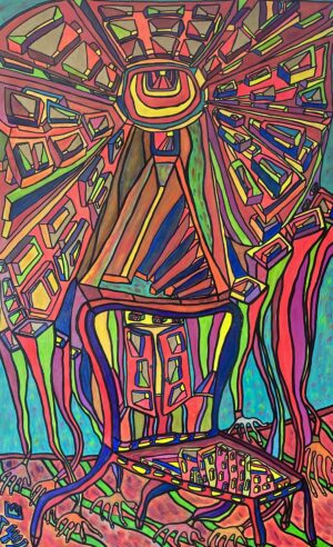 SUPERPOSITION-COHABITATION (Toile acrylique et posca, format 116/73 cm)