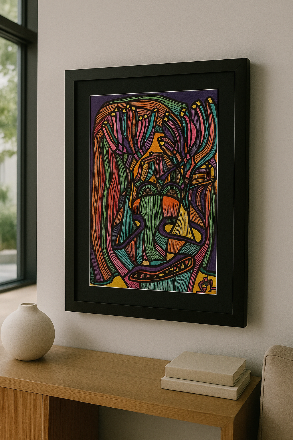 BORGNE AU PAYS DES ELCLAIRES (Dessin format A4, feutres Posca Acrylique sur papier 290 gr, fixatif anti-uv) – Image 2