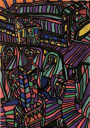 STRATES INFINIES (Dessin format A4, feutres Posca Acrylique sur papier 250 gr, fixatif anti-uv)