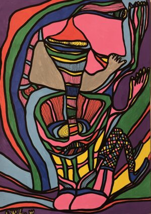 THE BIG B (Dessin format A4, feutres Posca Acrylique sur papier 250 gr, fixatif anti-uv)