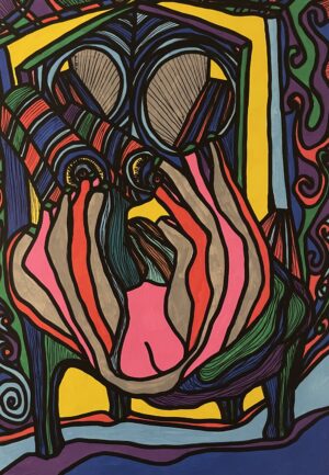 TU PENSES VOIR MAIS TU TE BERCES D'ILLUSIONS QUI FORMENT TA REALITE (Dessin format A4, feutres Posca Acrylique sur papier 250 gr, fixatif anti-uv)