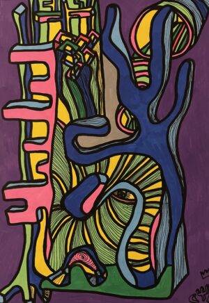 MONOLITHE (Dessin format A4, feutres Posca Acrylique sur papier 250 gr, fixatif anti-uv)