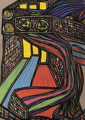 ILLUSION QUANTIQUE, CANTIQUE SANS MUSIQUE (Dessin format A4, feutres Posca Acrylique sur papier 250 gr, fixatif anti-uv)