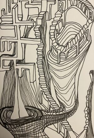 DIS-LE MONOCHRONE (Dessin format A4, feutres Posca Acrylique sur papier 250 gr, fixatif anti-uv)