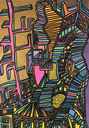 DECIDE DE VOIR, CESSE DE TE LAISSER DISTRAIRE... (Dessin format A4, feutres Posca Acrylique sur papier 250 gr, fixatif anti-uv)