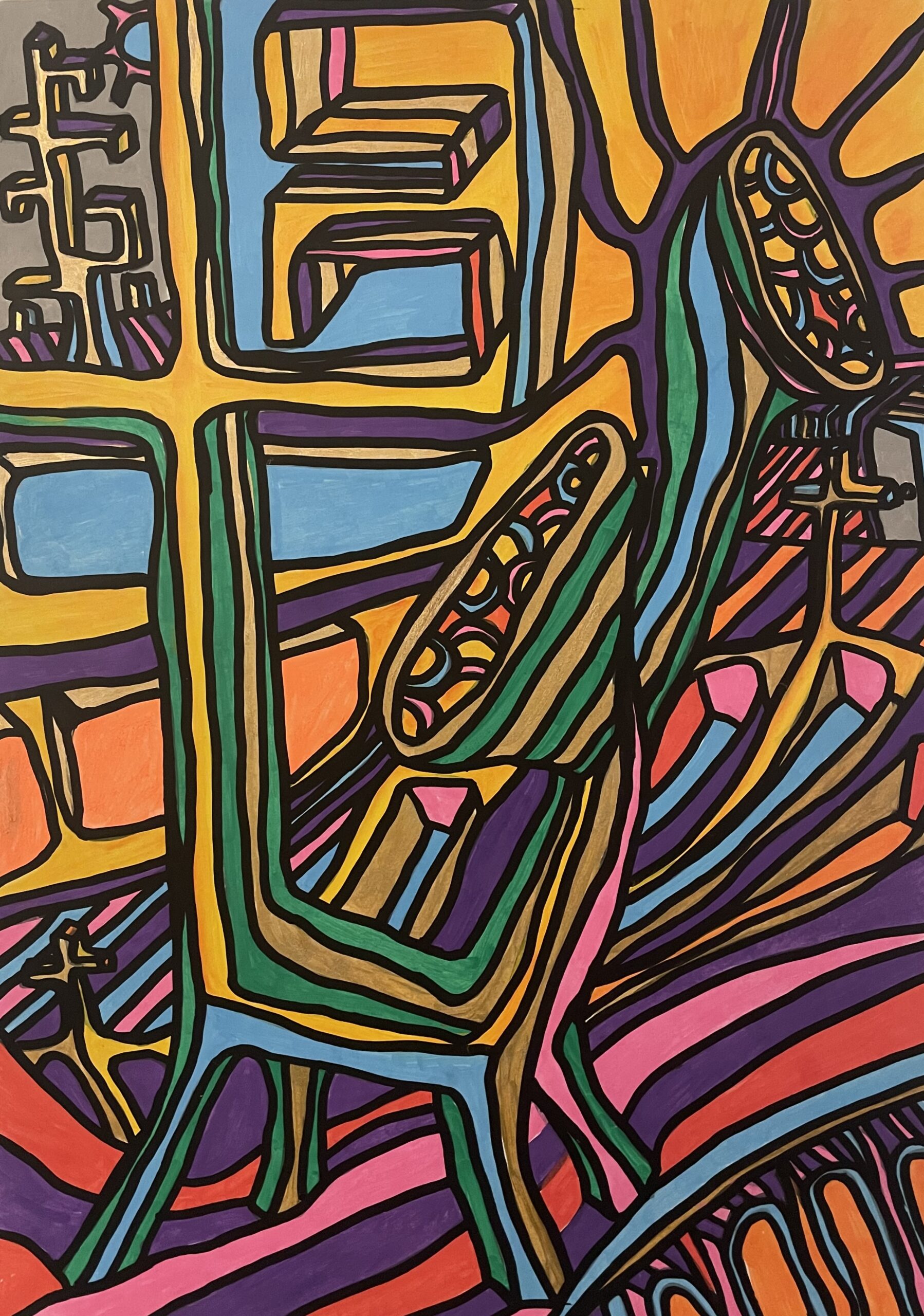 AGUR (Dessin format A4, feutres Posca Acrylique sur papier 250 gr, fixatif anti-uv)