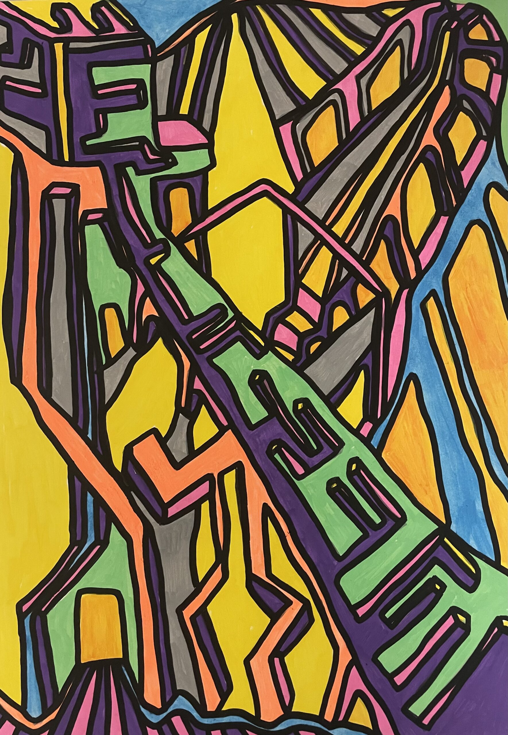 DEDALE AGENTIQUE (Dessin format A4, feutres Posca Acrylique sur papier 250 gr, fixatif anti-uv)