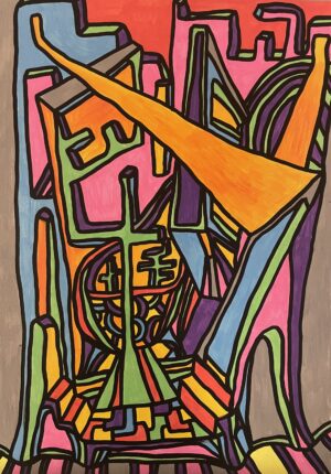 VERS L'IMMORTALITE, IL TE FAUDRA CHANGER DE VAISSEAU ET T'OUBLIER POUR RENAITRE (Dessin format A4, feutres Posca Acrylique sur papier 250 gr, fixatif anti-uv)