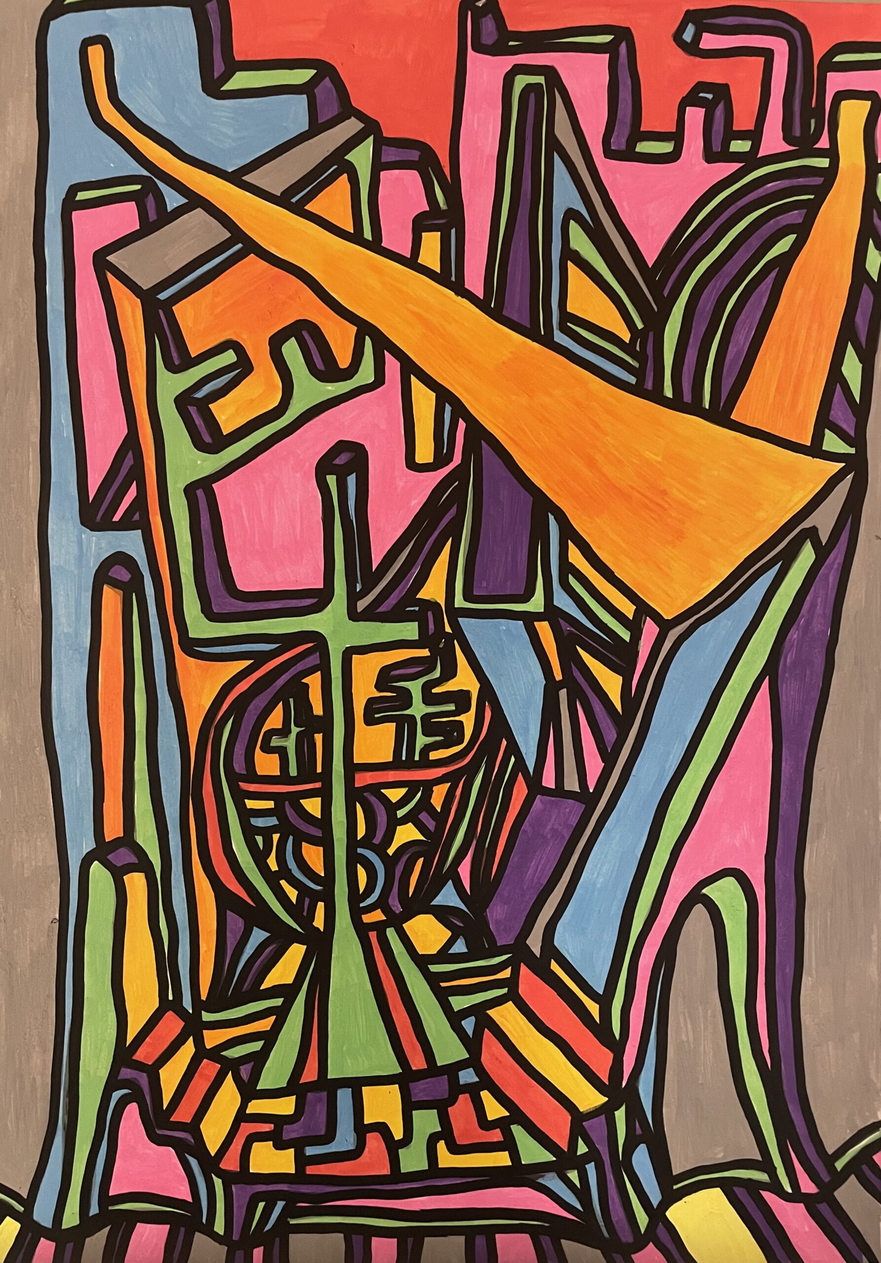 VERS L'IMMORTALITE, IL TE FAUDRA CHANGER DE VAISSEAU ET T'OUBLIER POUR RENAITRE (Dessin format A4, feutres Posca Acrylique sur papier 250 gr, fixatif anti-uv)