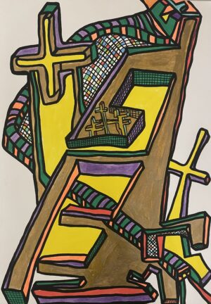 POSE SUR LA NEIGE (Dessin format A4, feutres Posca Acrylique sur papier 250 gr, fixatif anti-uv)