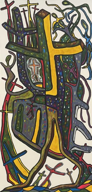 L’Arche du sacrifice, tableau art singulier grand format par ArrasArtBrut